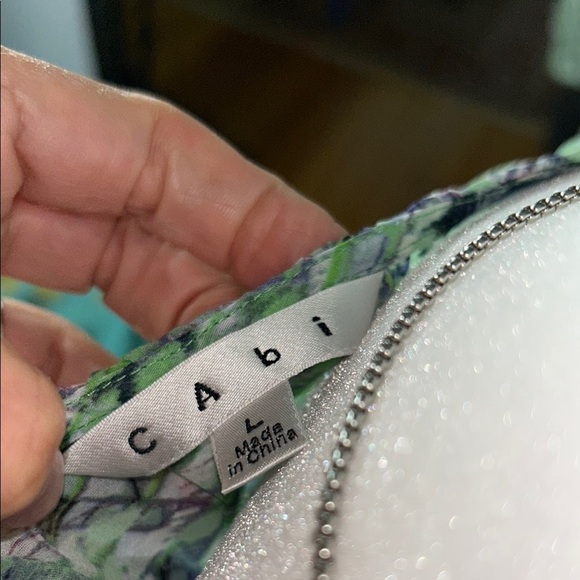 CAbi Green Tie Front 3/4 Sleeve Blouse - Picture 9 of 9